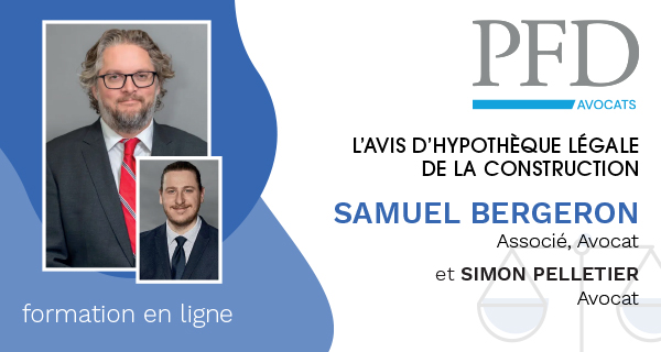 11.2 Gestion juridique et contractuelle : L'avis d'hypothèque légale de la construction