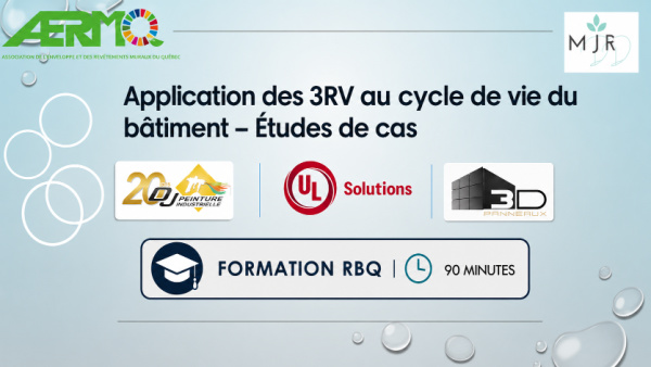 Application des 3RV au cycle de vie du bâtiment – Études de cas